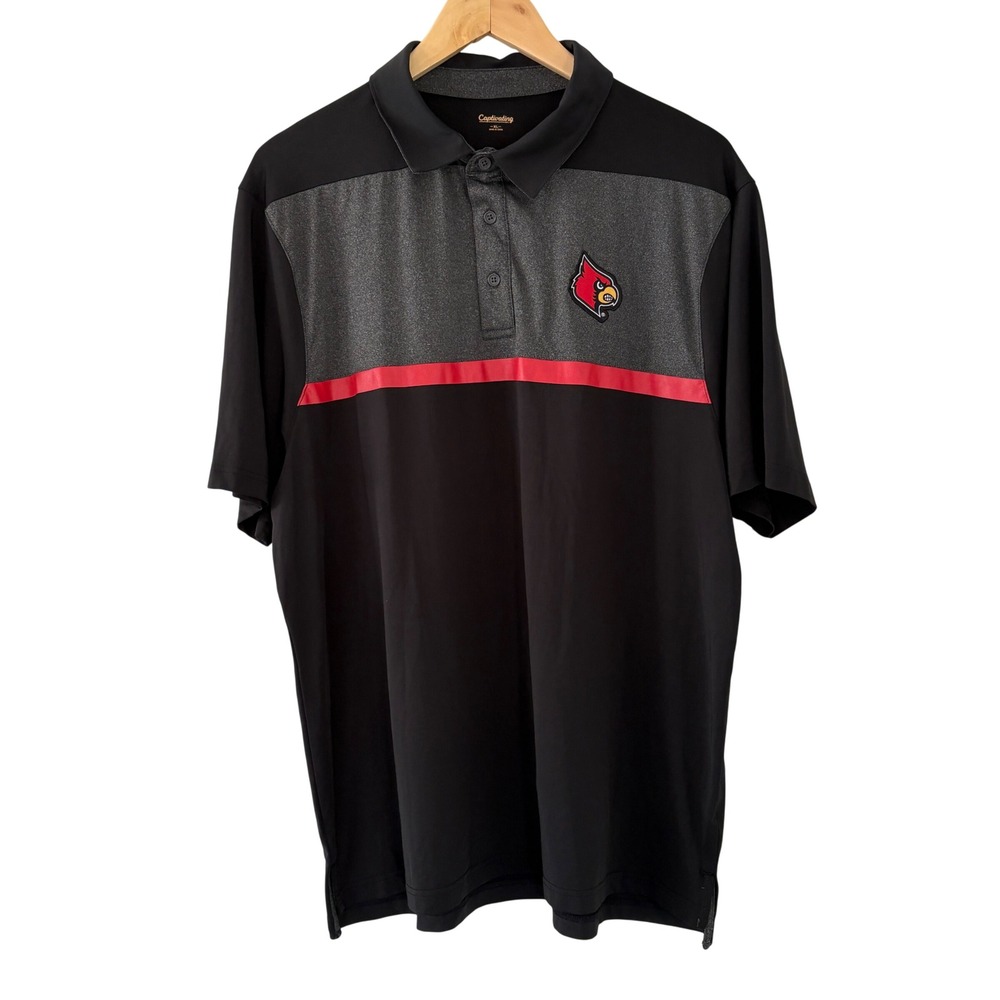 Captivating Apparel Louisville Cardinals Mens XL Polo Shirt‎ Gray Black Athletic